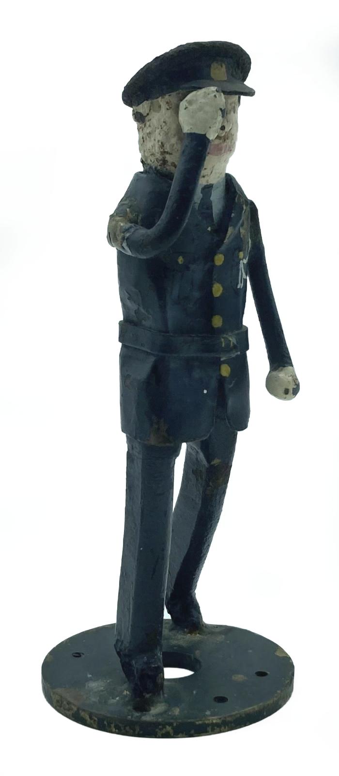 Metal airman figurine made at R.A.F. Biggin Hill - other oblique view