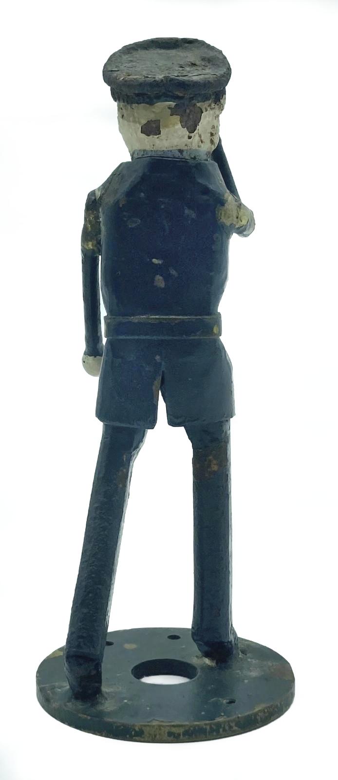Metal airman figurine made at R.A.F. Biggin Hill - back view