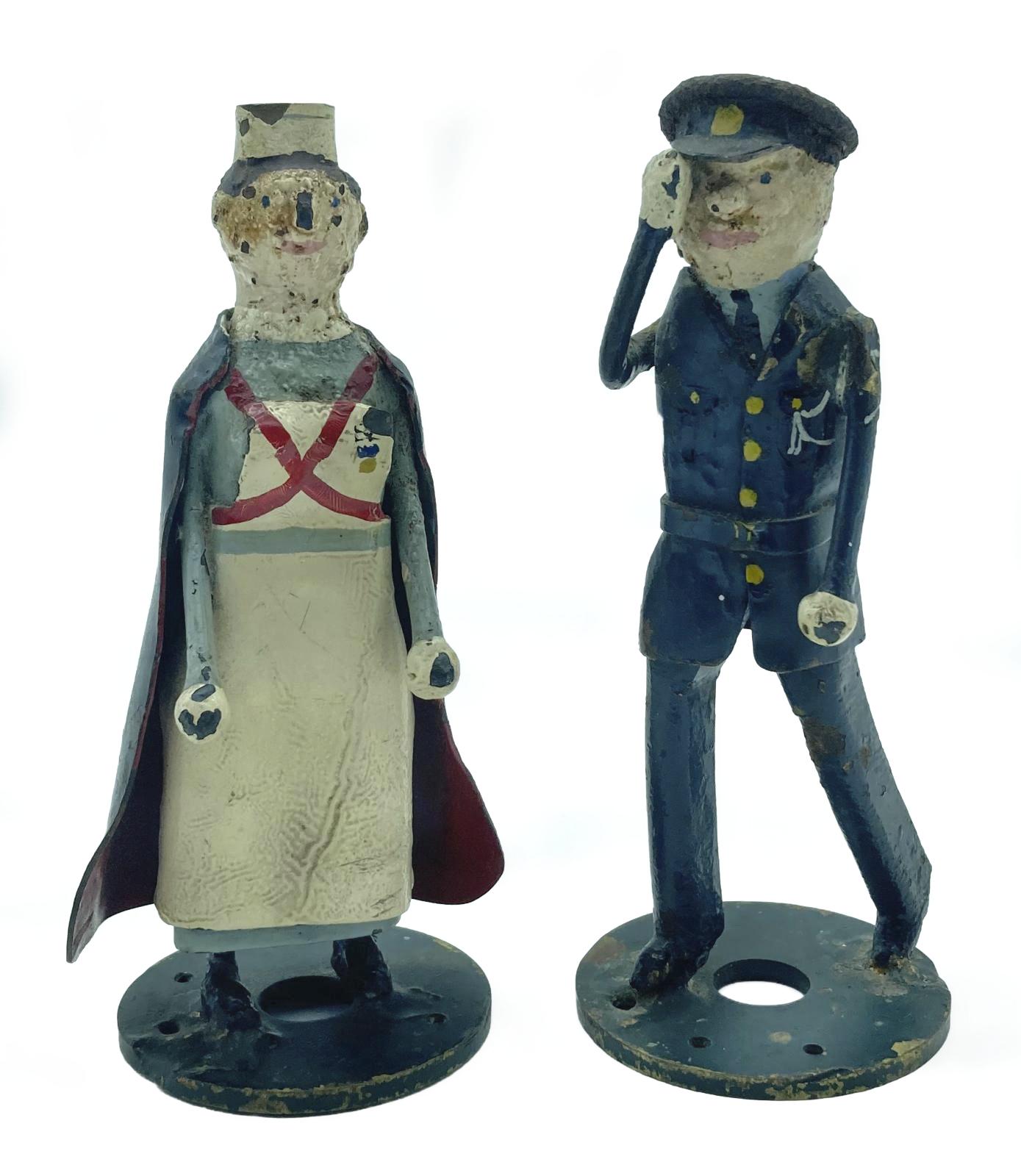 Metal nurse and airman figurines made at RAF Biggin Hill
