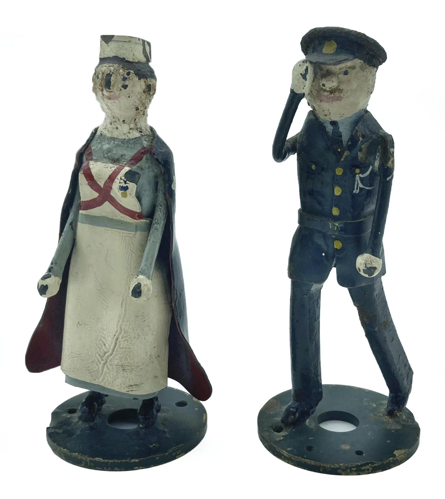 Metal nurse and airman figurines made at RAF Biggin Hill