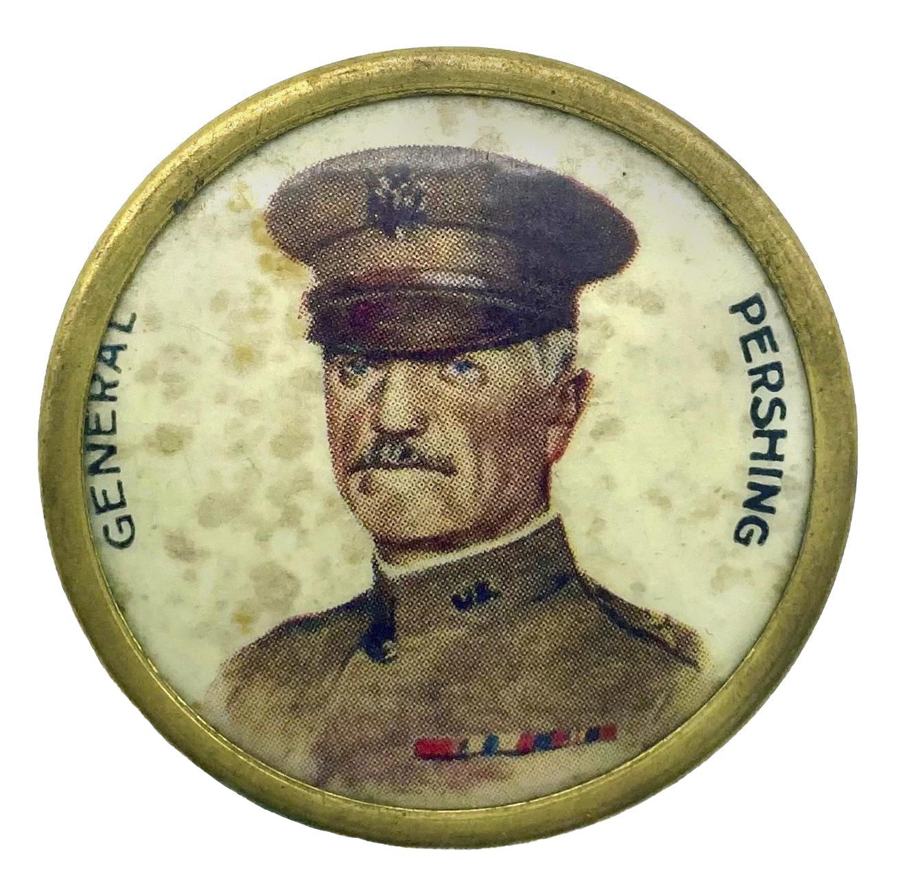 WWI fundraising button featuring the portrait of General Pershing