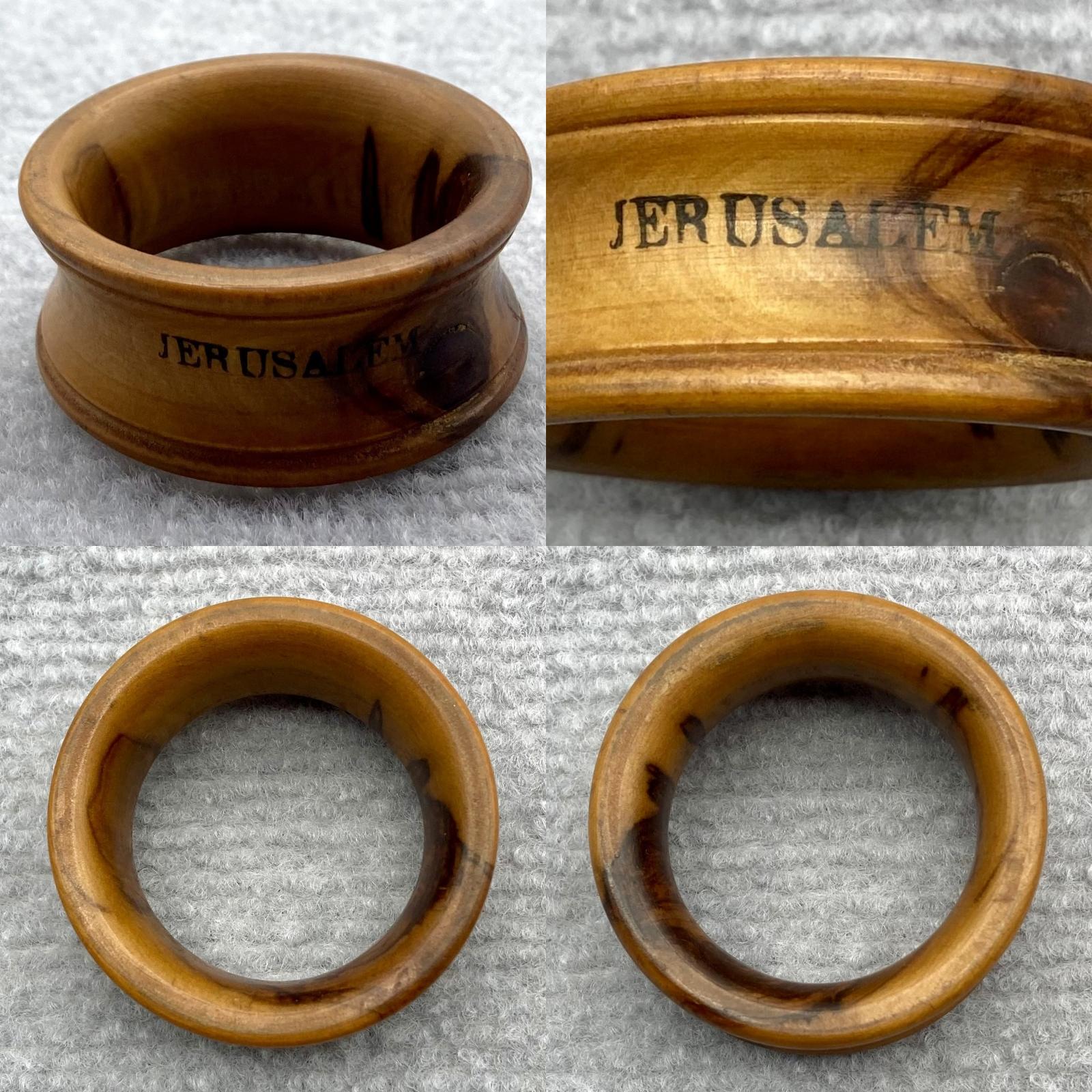 Collage of napkin ring number three from different views