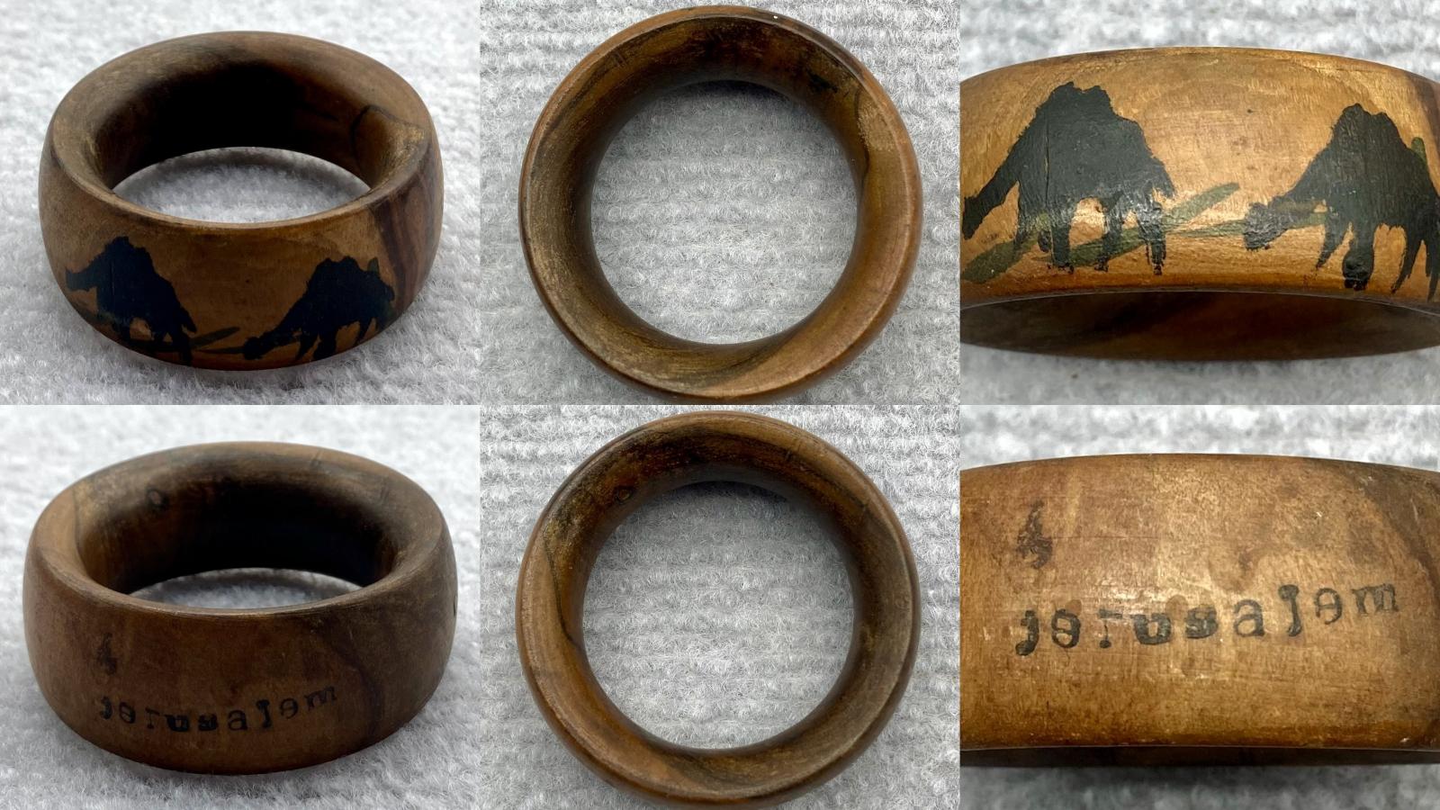 Collage of napkin ring number four from different views