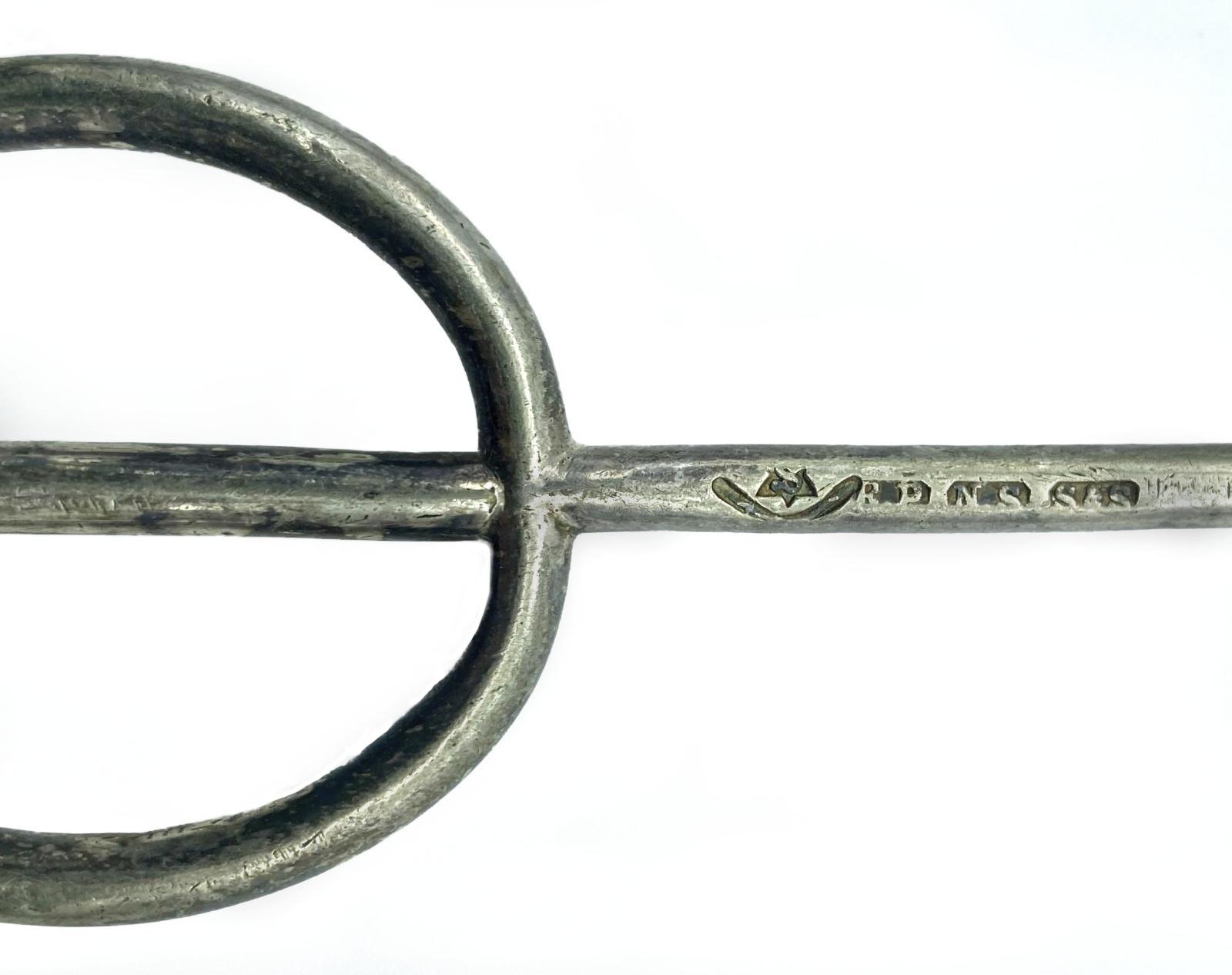 Silver plated trident bread fork with decorative top - Emu - maker's marks