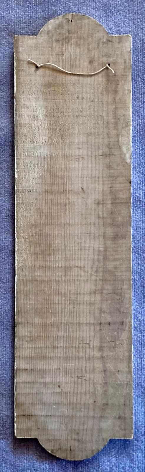 Reverse of painted timber War Savings Group plaque