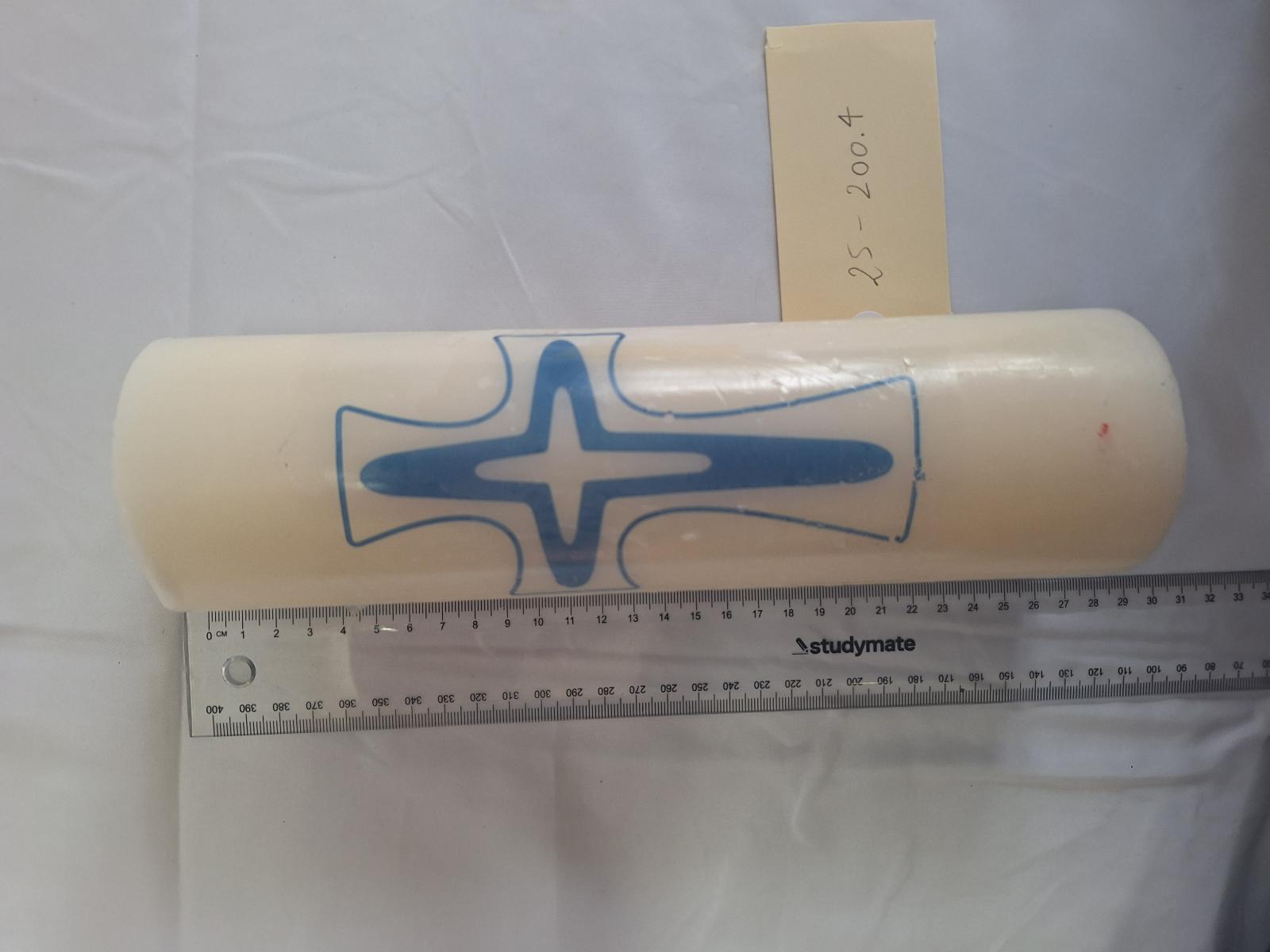 25-200.4 mercycare candle with scale and tag image