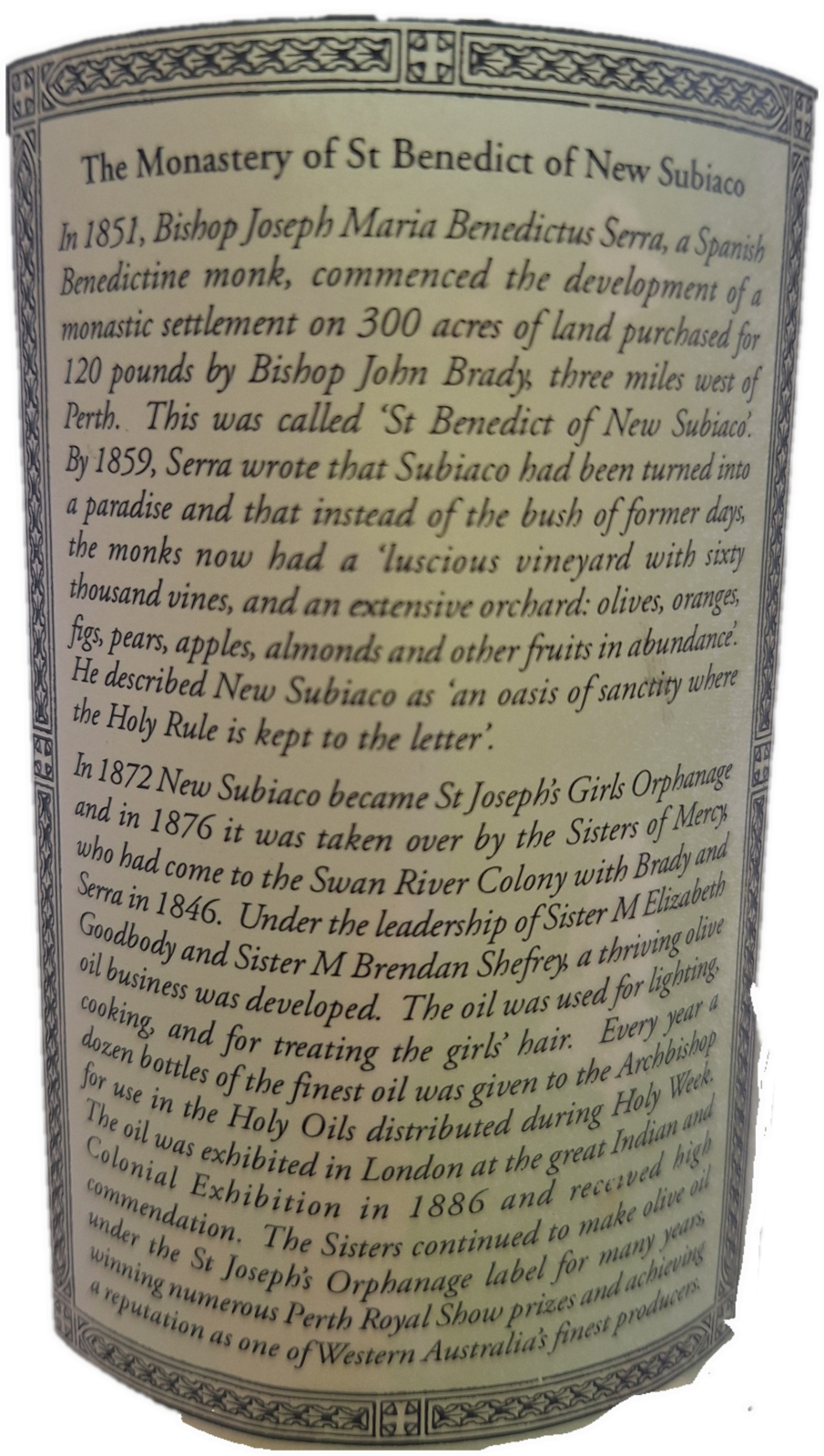 25-202 Mercy olive oil 1996without background image back