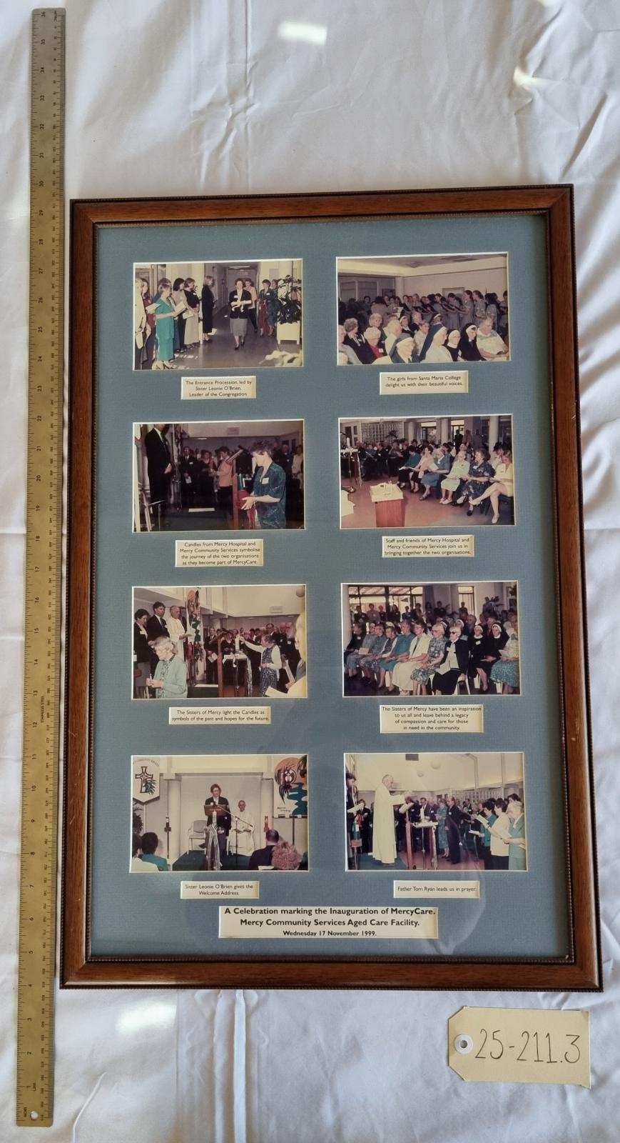 25-211.3 Tall Photo Display Frame image with scale and tag. 