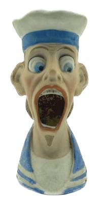 Antique Schafer & Vater match holder depicting a German sailor - front view