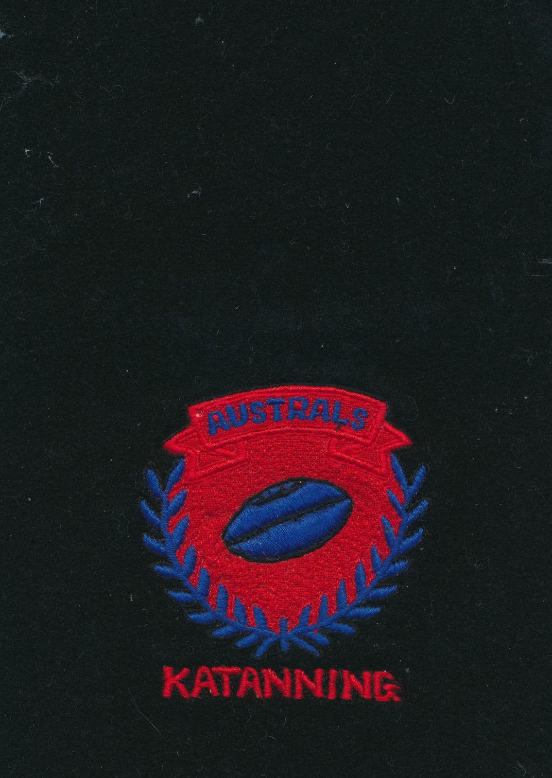Australs Football Club embroidered badge for a blazer pocket