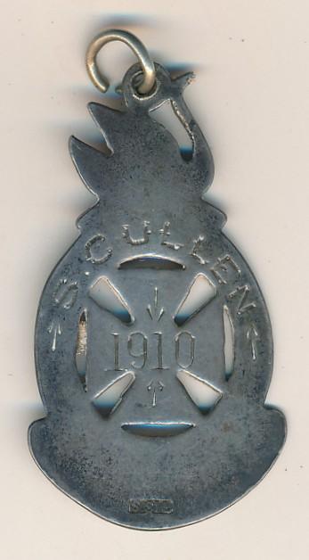 Back of Western Australian Railway Ambulance Corp Medal