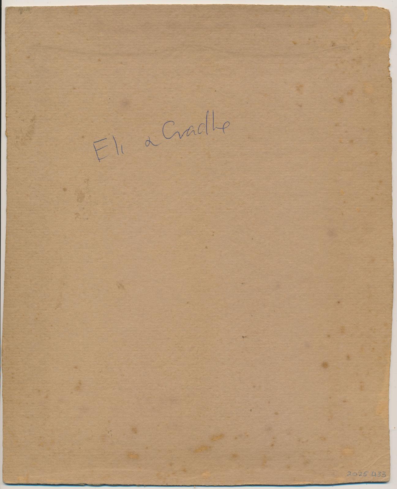 Back of photograph of Eli Quartermaine and Craddle Hall Wedding