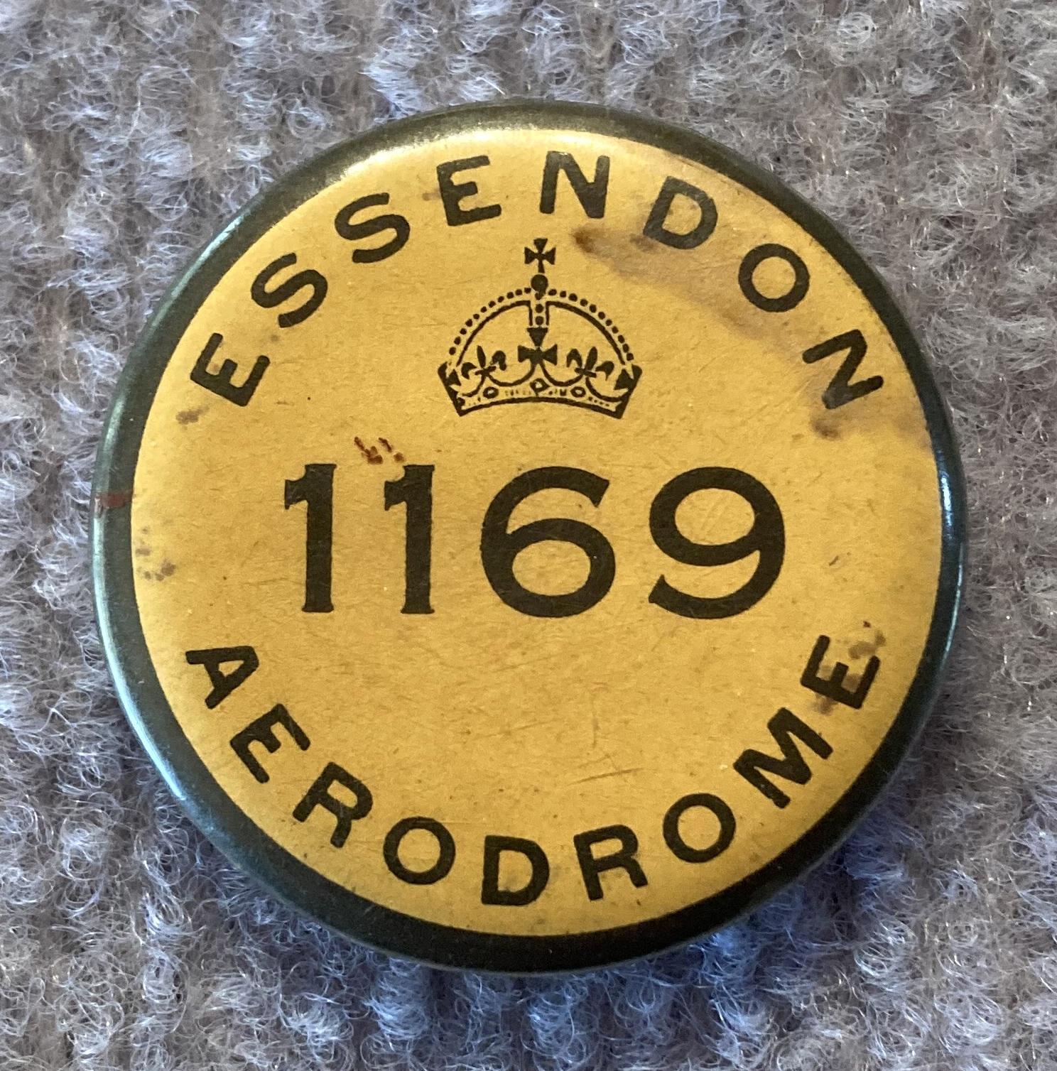 Essendon Aerodrome membership badge - front view