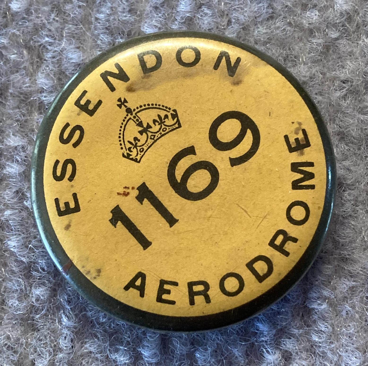Essendon Aerodrome membership badge - oblique view