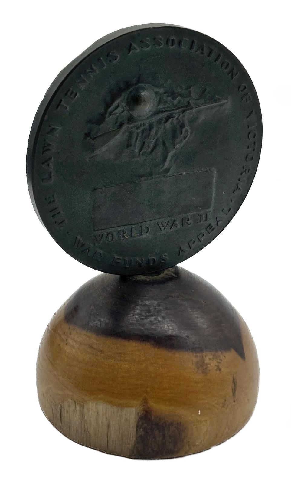 Victorian Golf Association War Medallion - oblique view