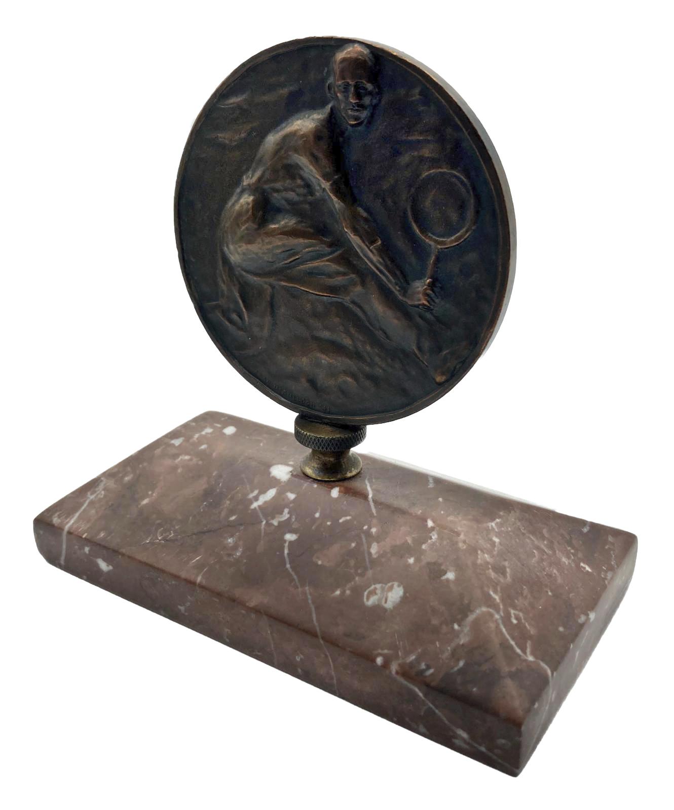 Lawn Tennis Association of Victoria mounted medallion - reverse oblique view