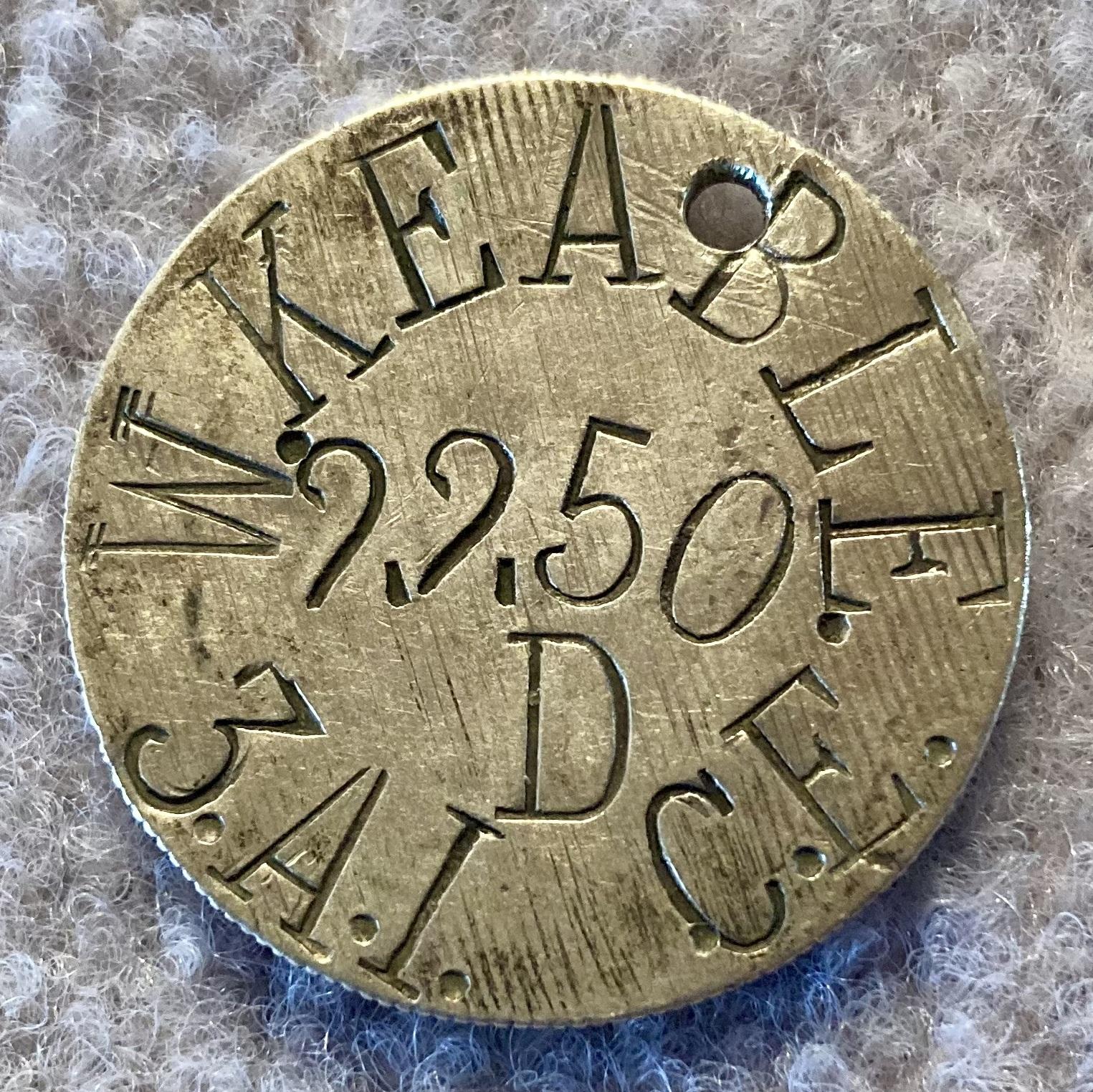 WWI identity disc made from a coin for Private William Keable
