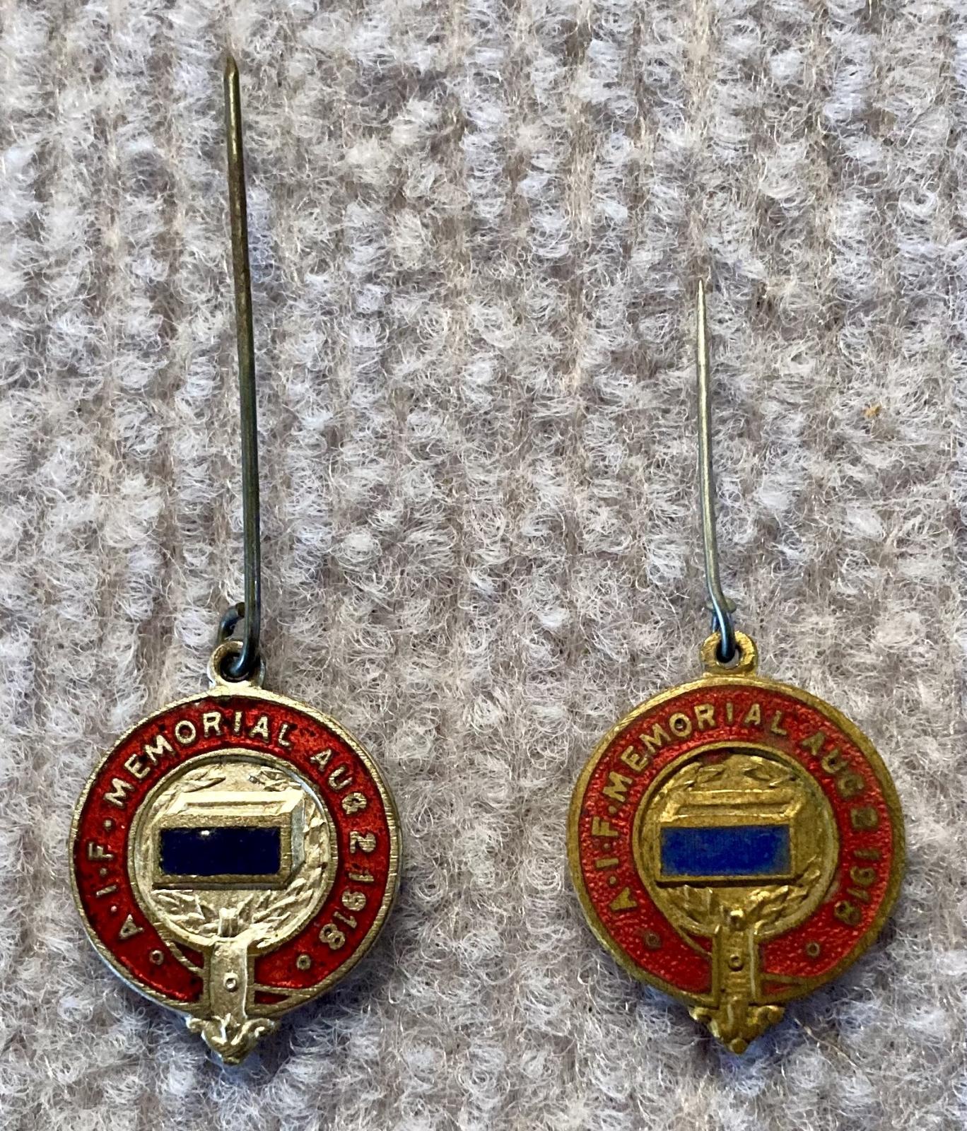 A.I.F. Memorial fundraising pins - silver and gold varieties