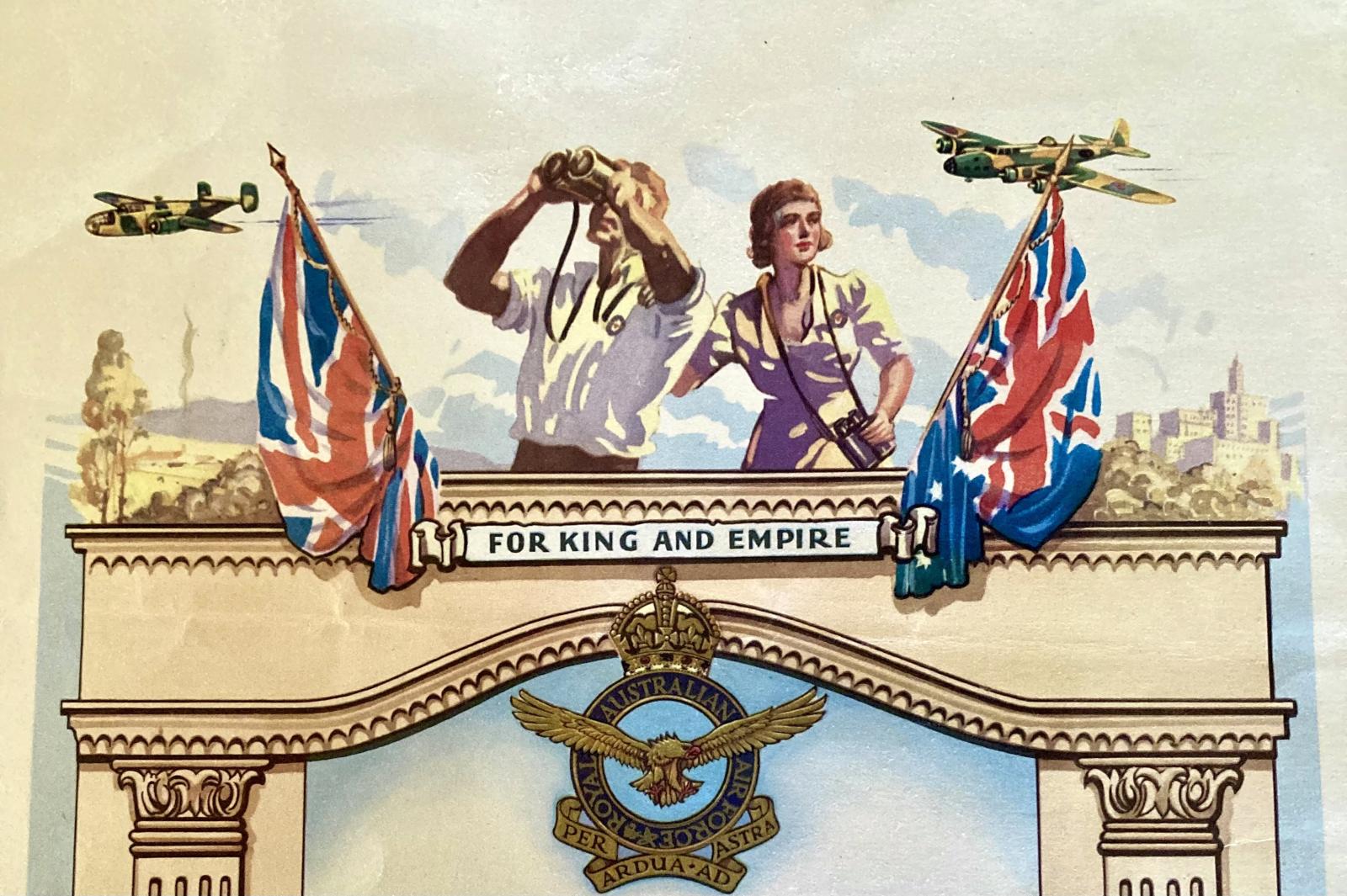 Close up of graphic at top of Volunteer Air Observers Corps certificate