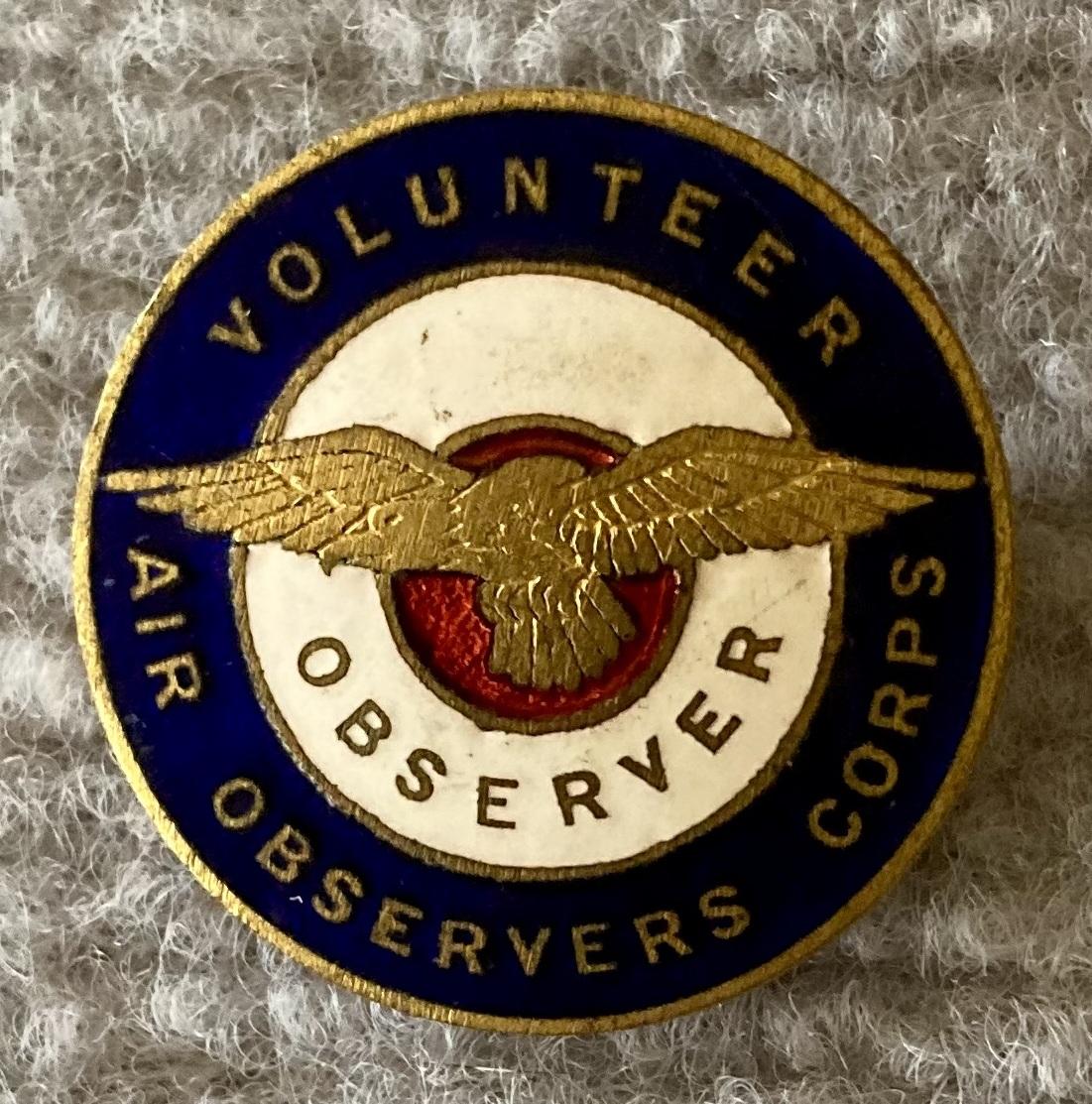 Volunteer Air Observers Corps badge - 14428