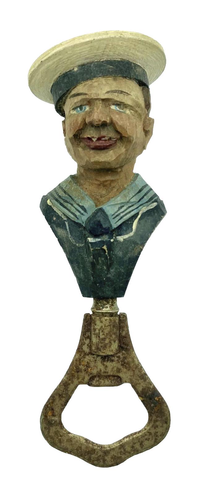 Carved sailor barware item - bottle opener