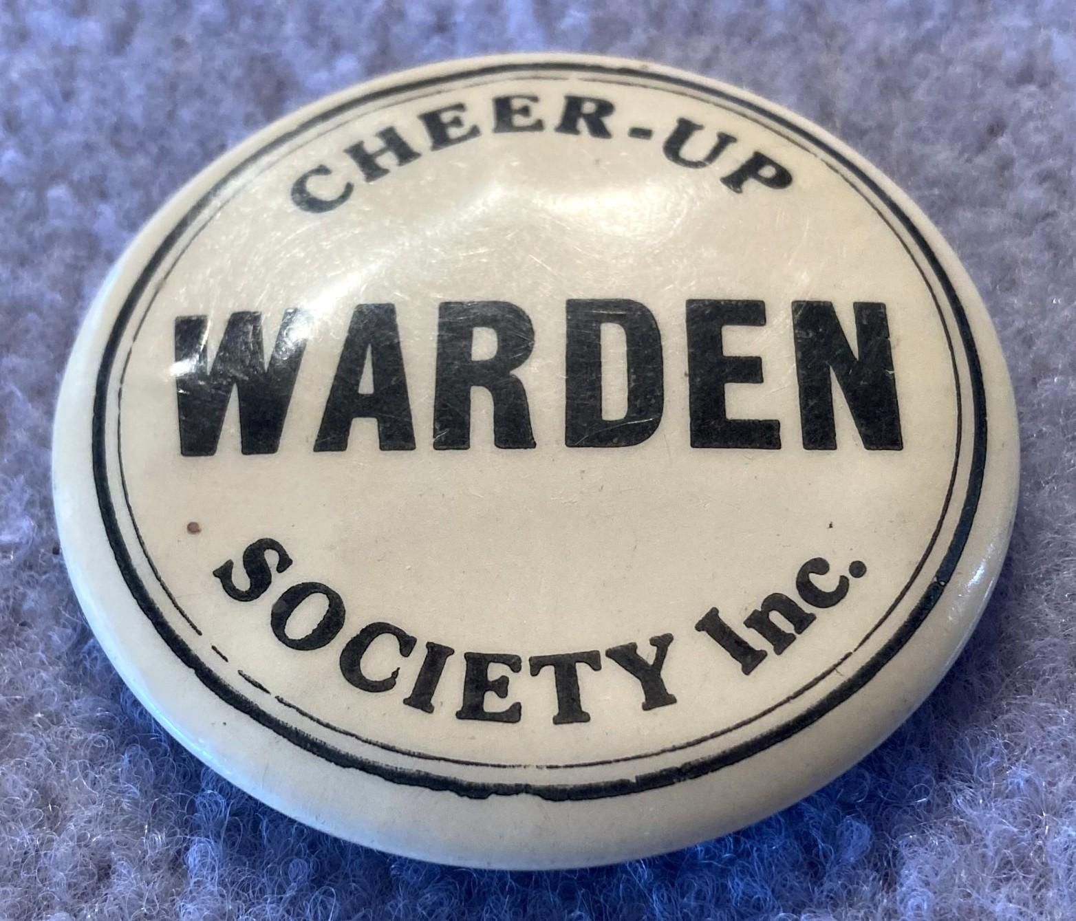 Front angled view of Cheer-Up Society Warden's badge