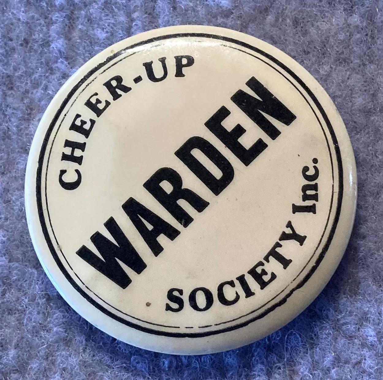 Oblique view of Cheer-Up Society Warden's badge