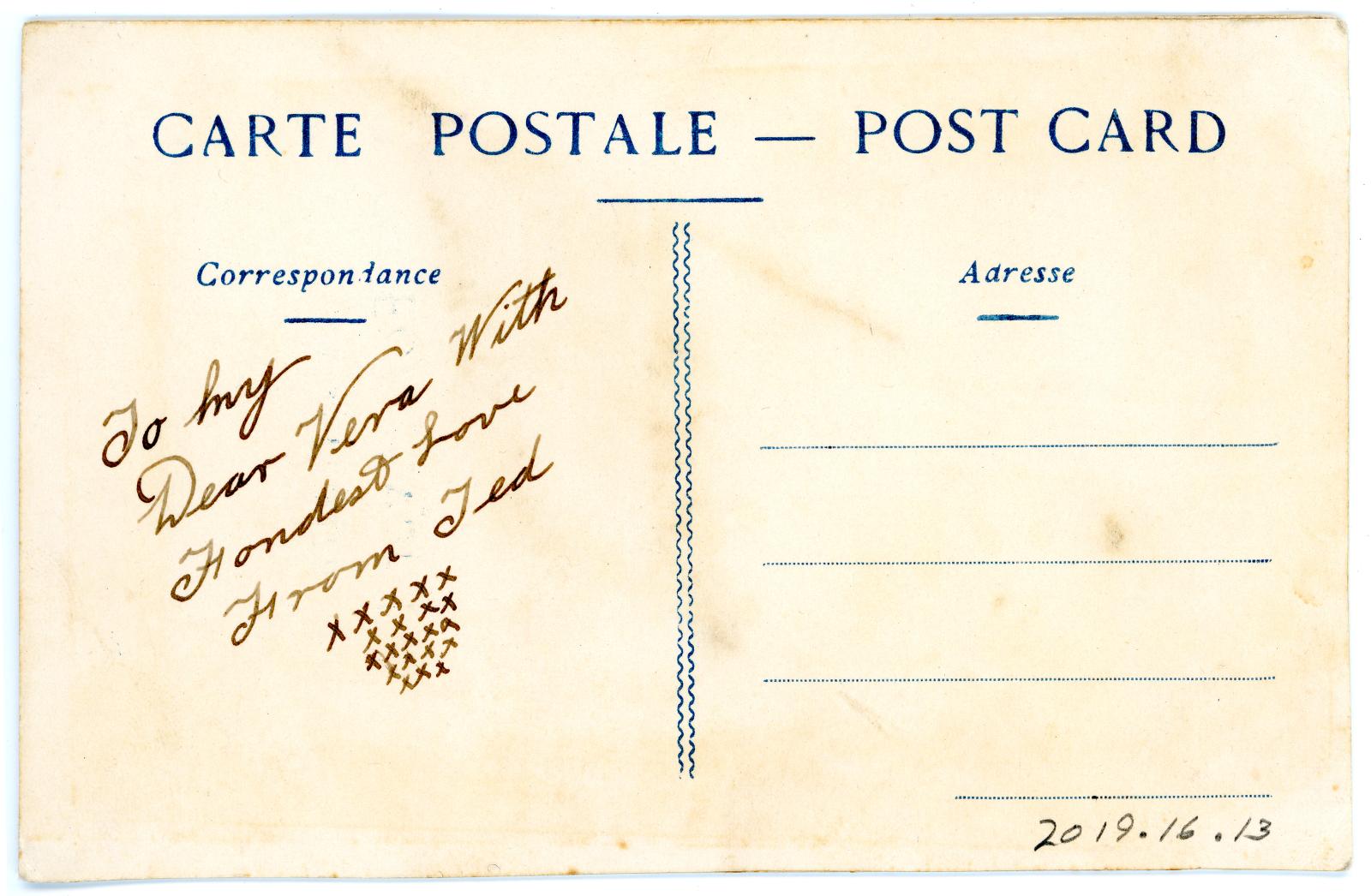 First World War Silk Postcard from Pte. Edward Charles MOUCHEMORE 6351