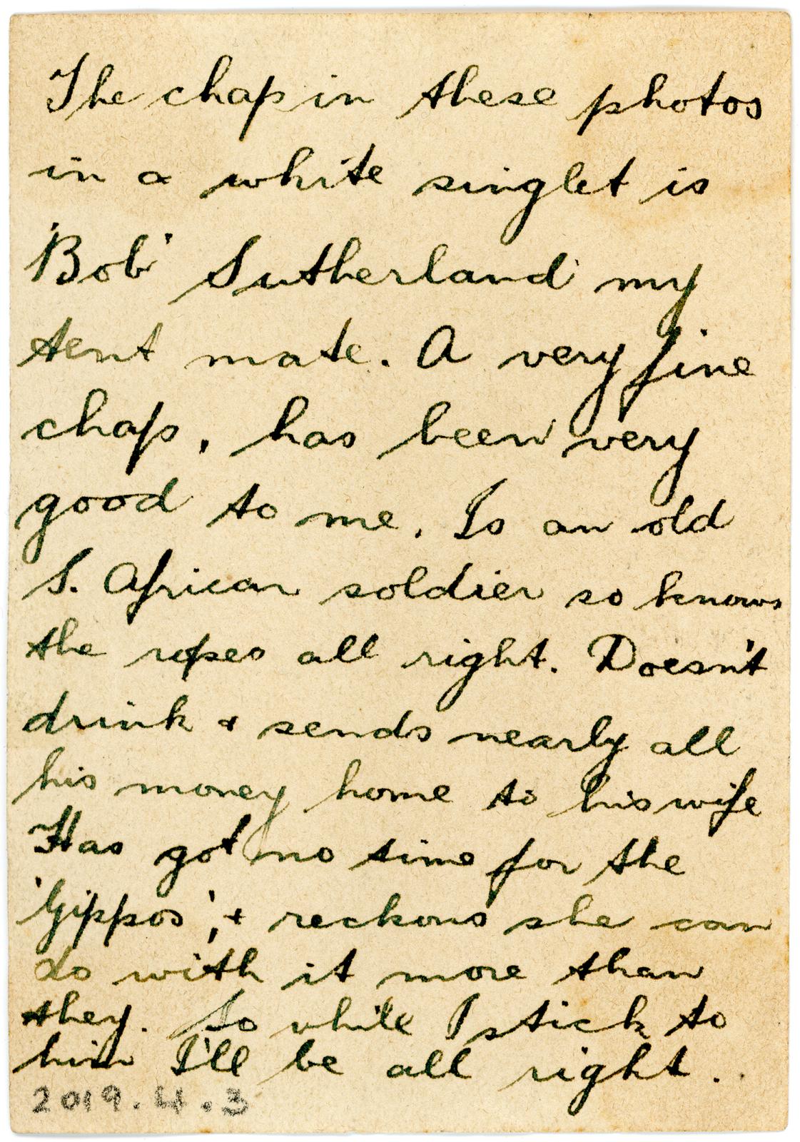 Cpl. T. L.  LIDDELOW 2472 and Cpl. A. R. SUTHERLAND 3013 - back