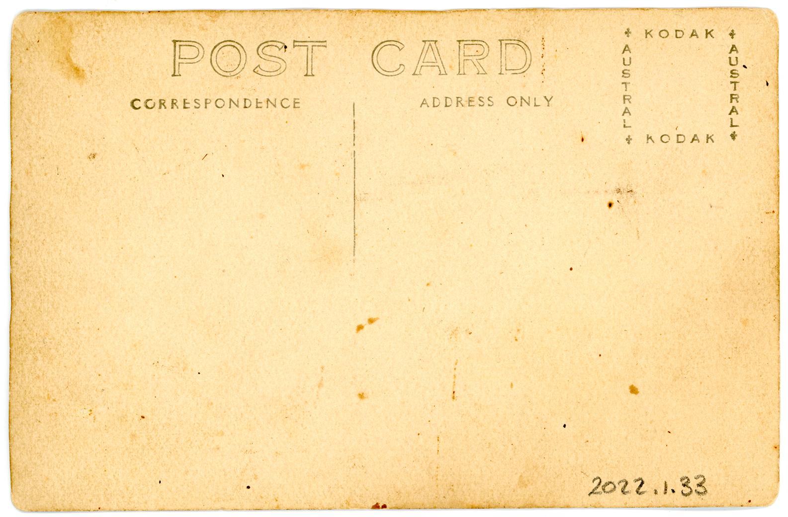 Rear View of Postcard