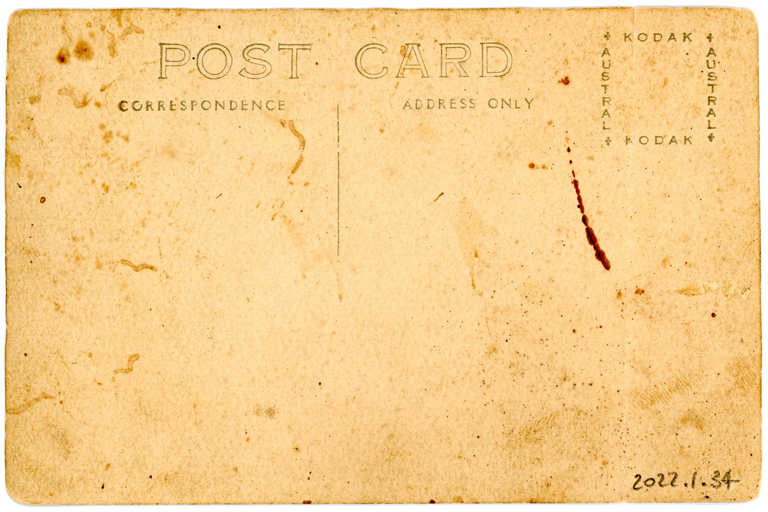 Rear View of Postcard