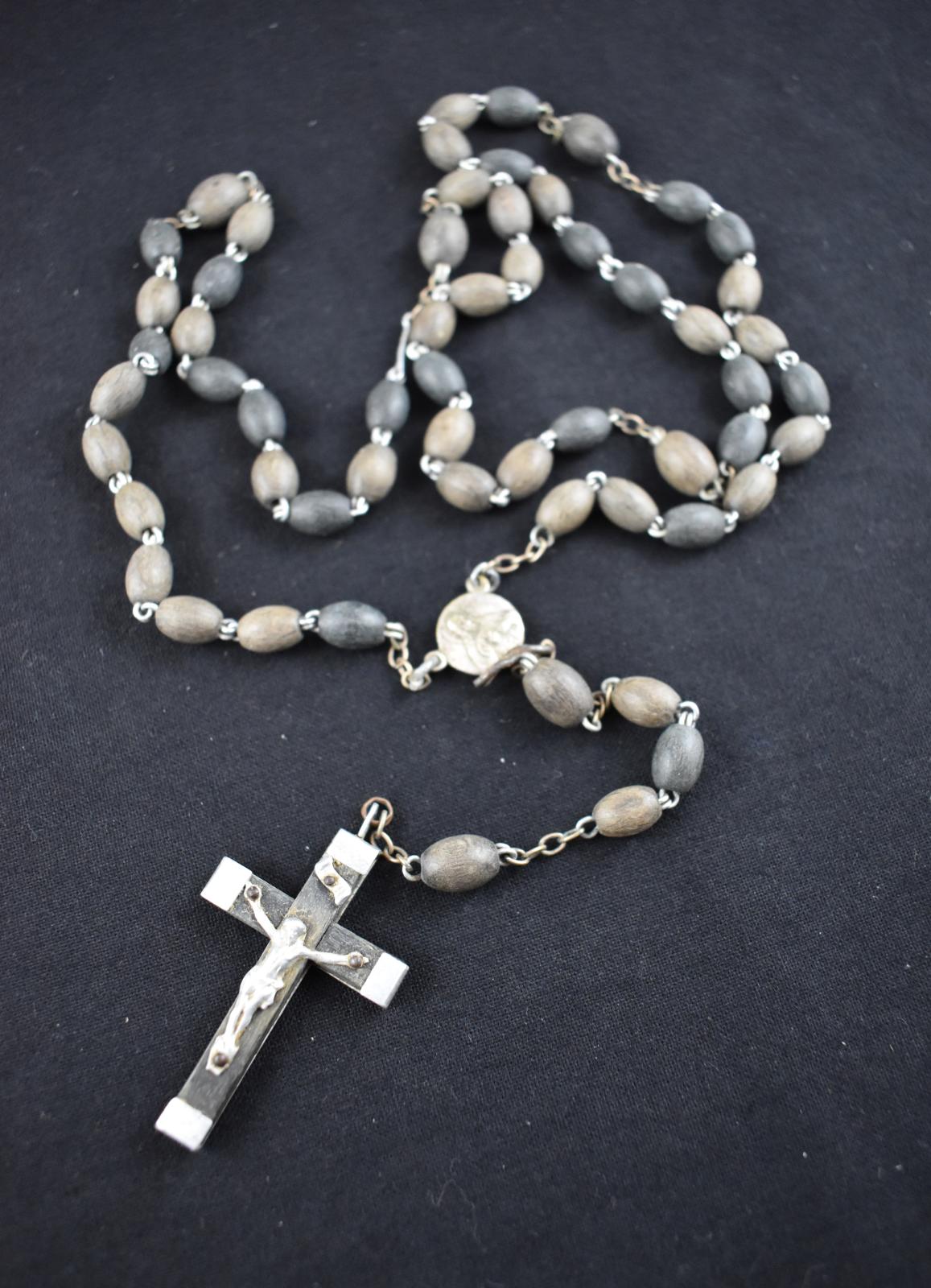Olive wood rosary beads with crucifix