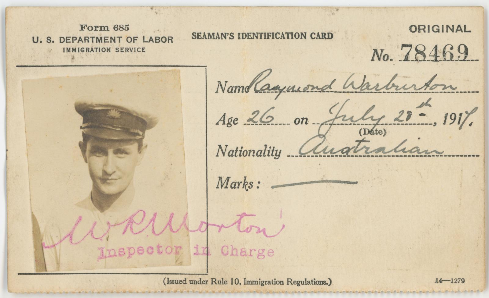 Obverse View of ID Card