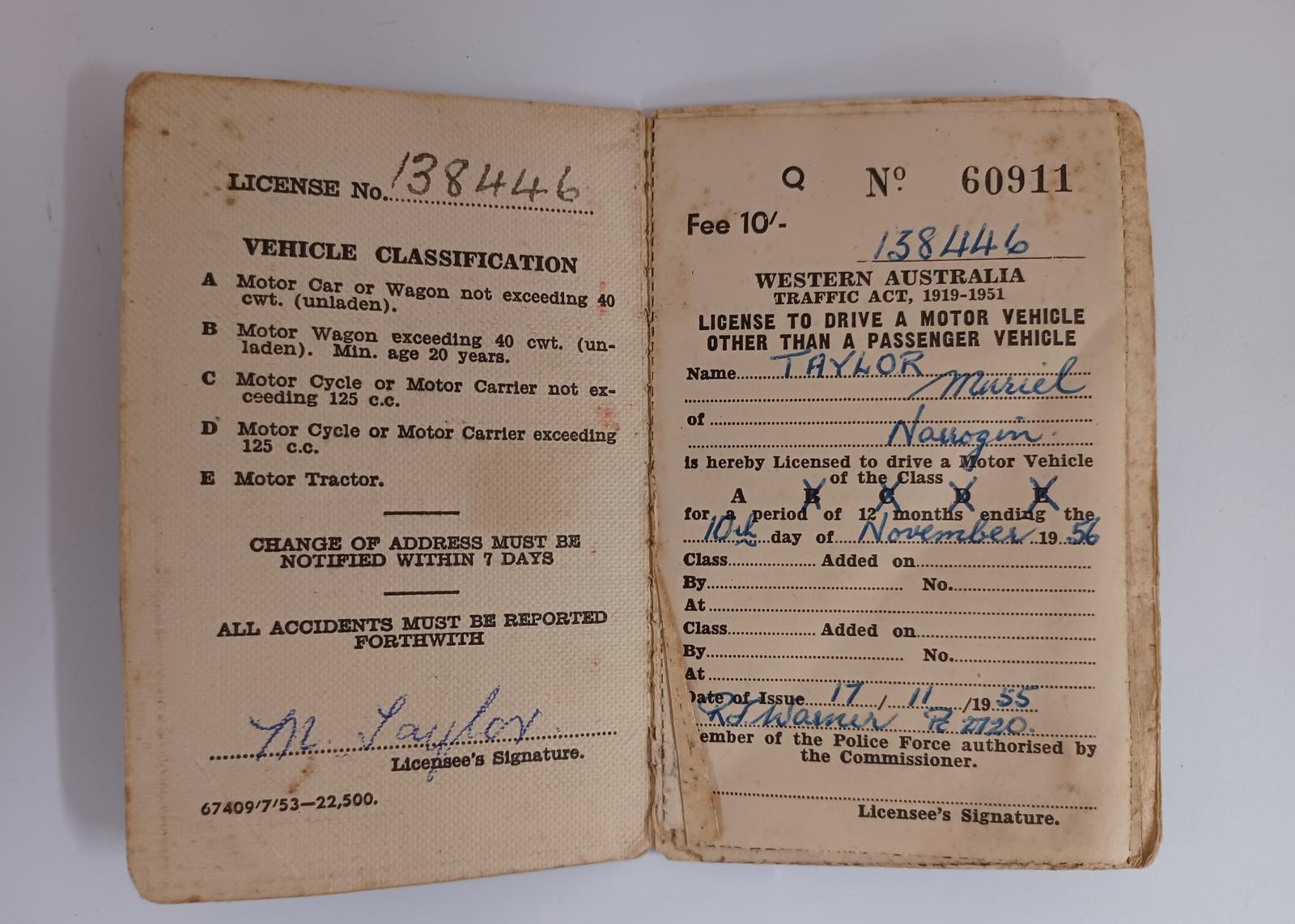 Motor Vehicle Licence (a)