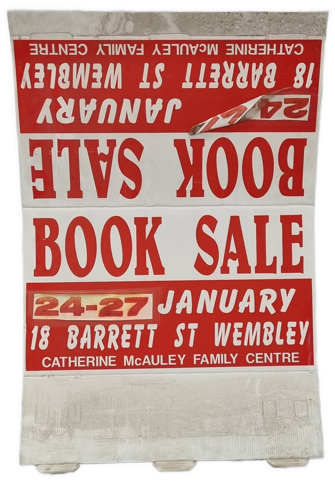 25-214 MercyCare Book sale foldable sign front-side image without background. 