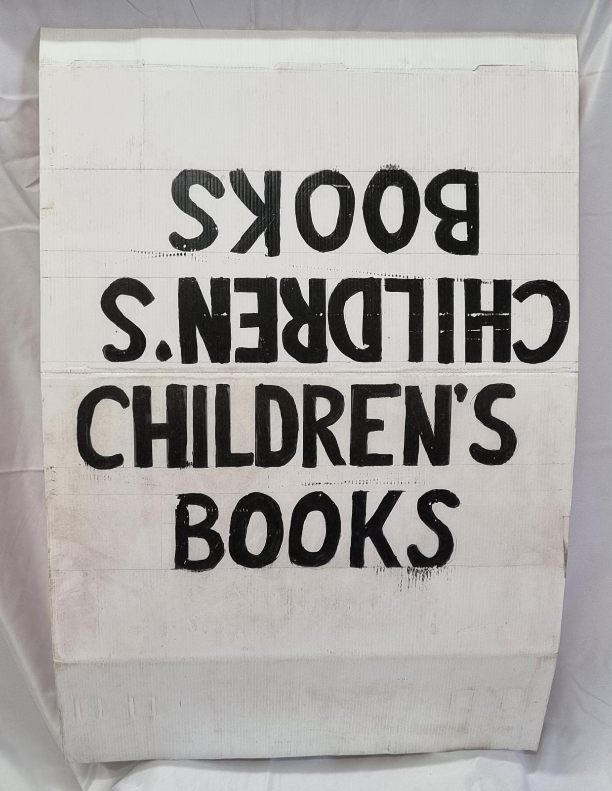 25-214 MercyCare Book sale foldable sign back-side image with background. 