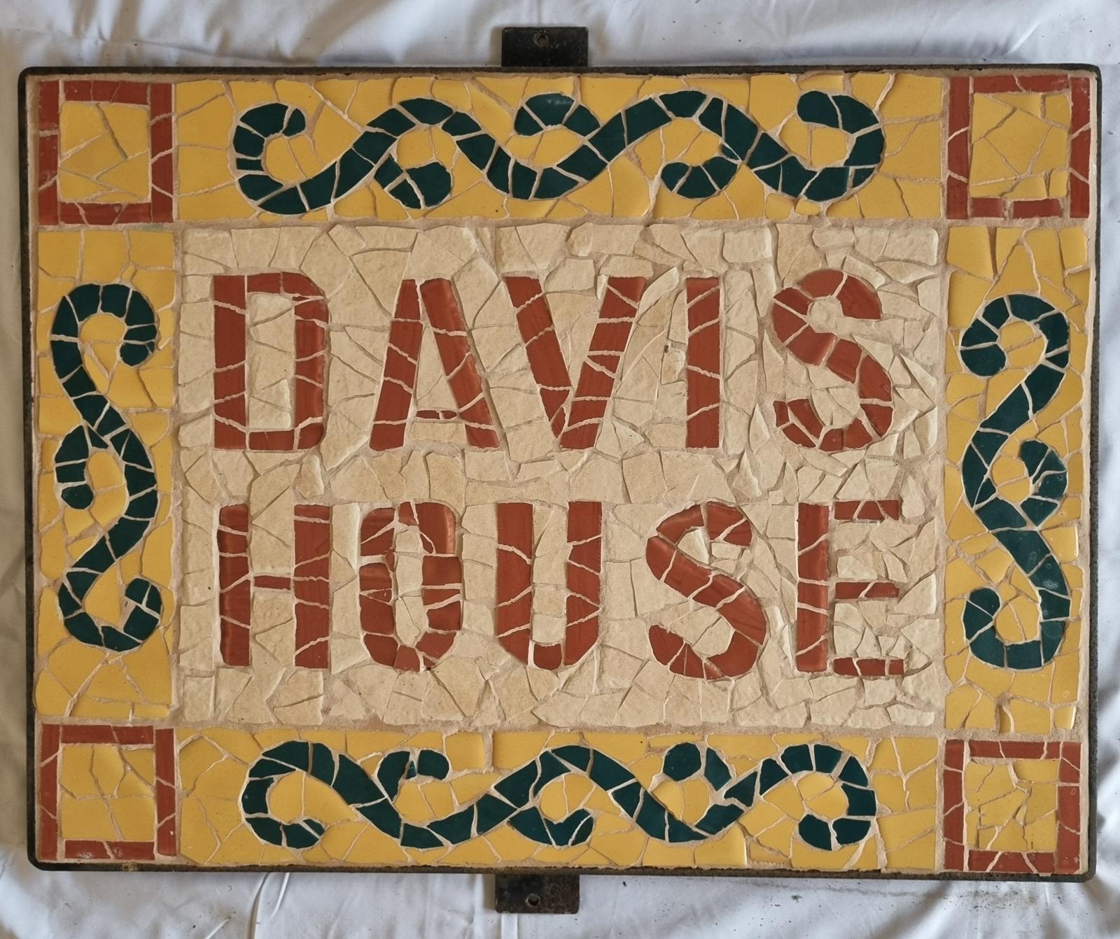 25-226 Davis House Mosaic plaque front-side image with background.