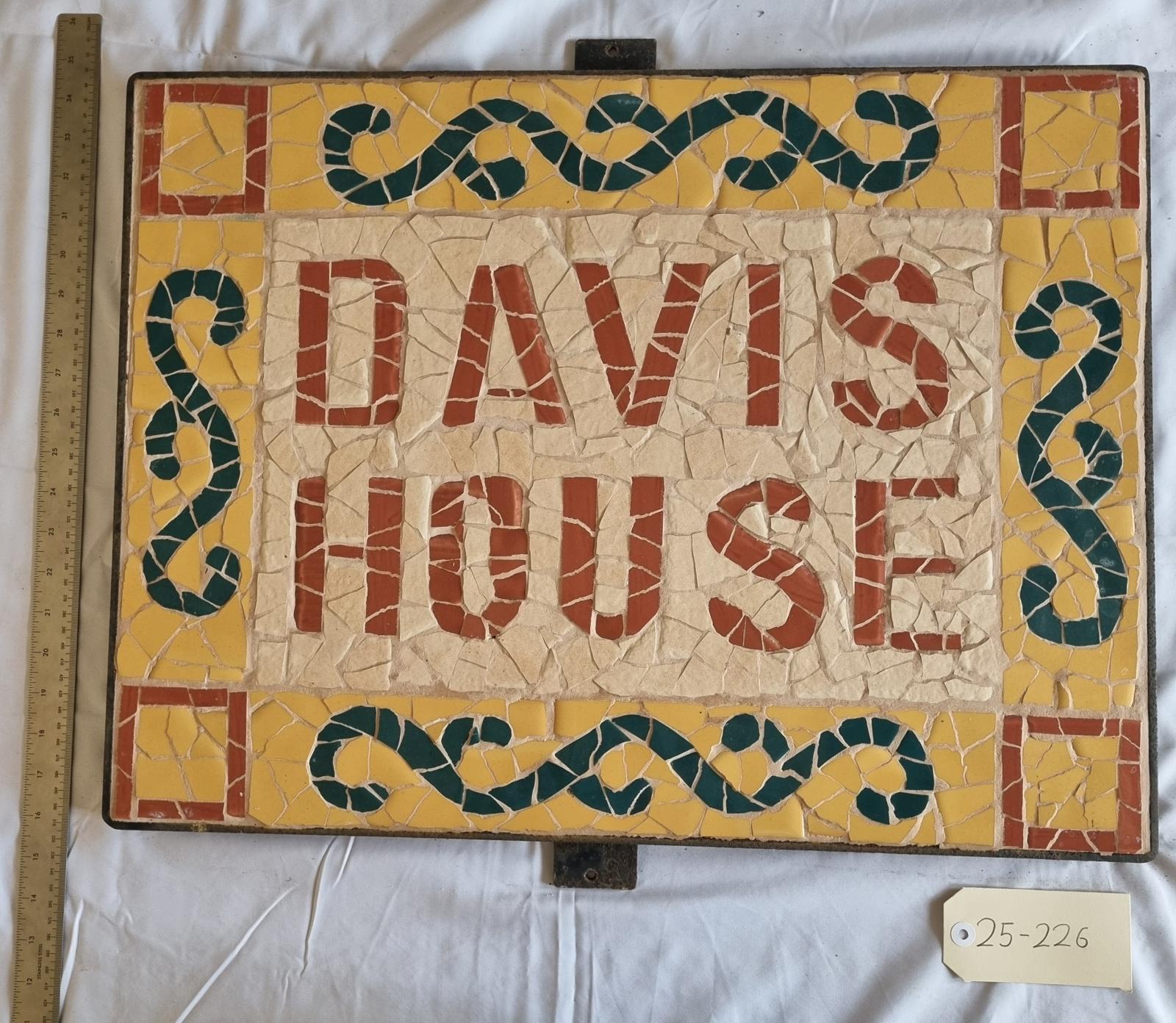 25-226 Davis House Mosaic plaque image with scale and tag.