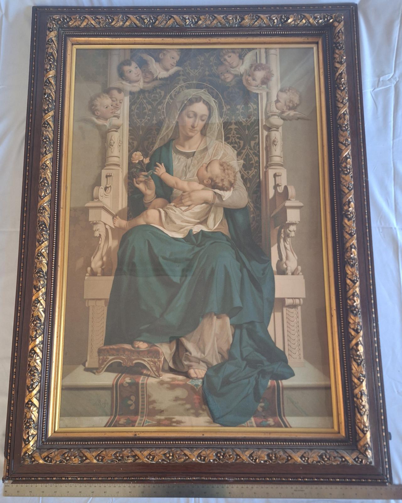 25-231 painting of Mary and children with scale and tag image
