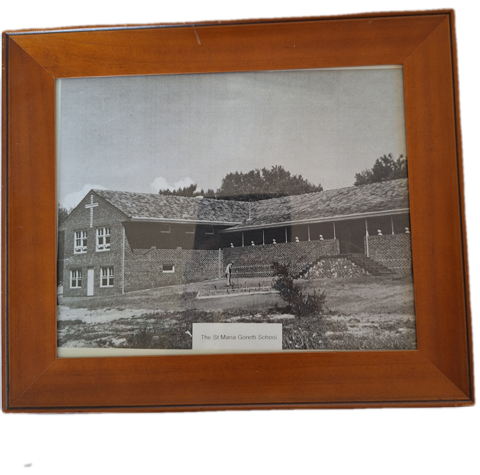 25-242 Black and White Photo of the St Maria Goretti School image without background 