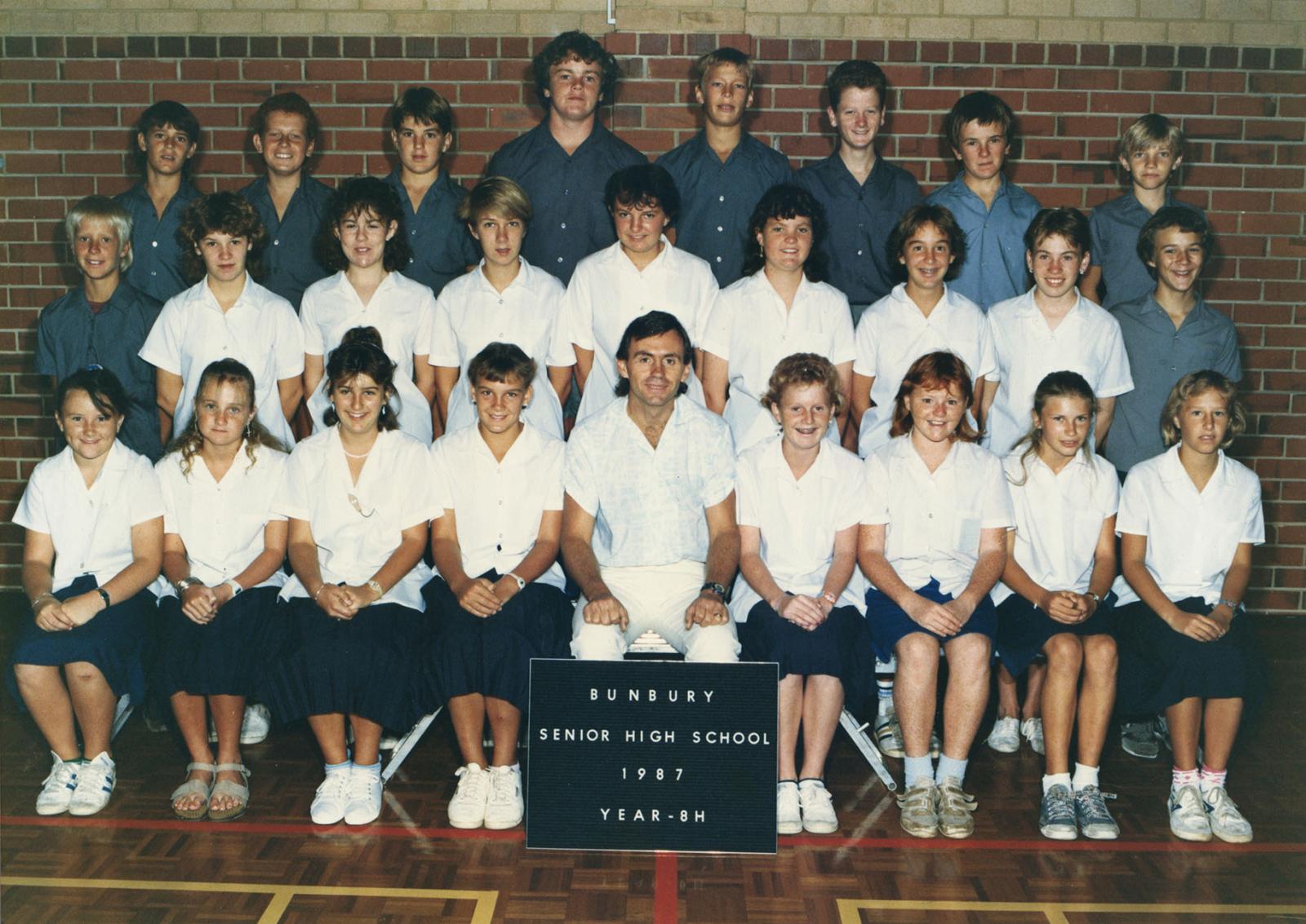 BSHS Class Photograph Year 8H 1987