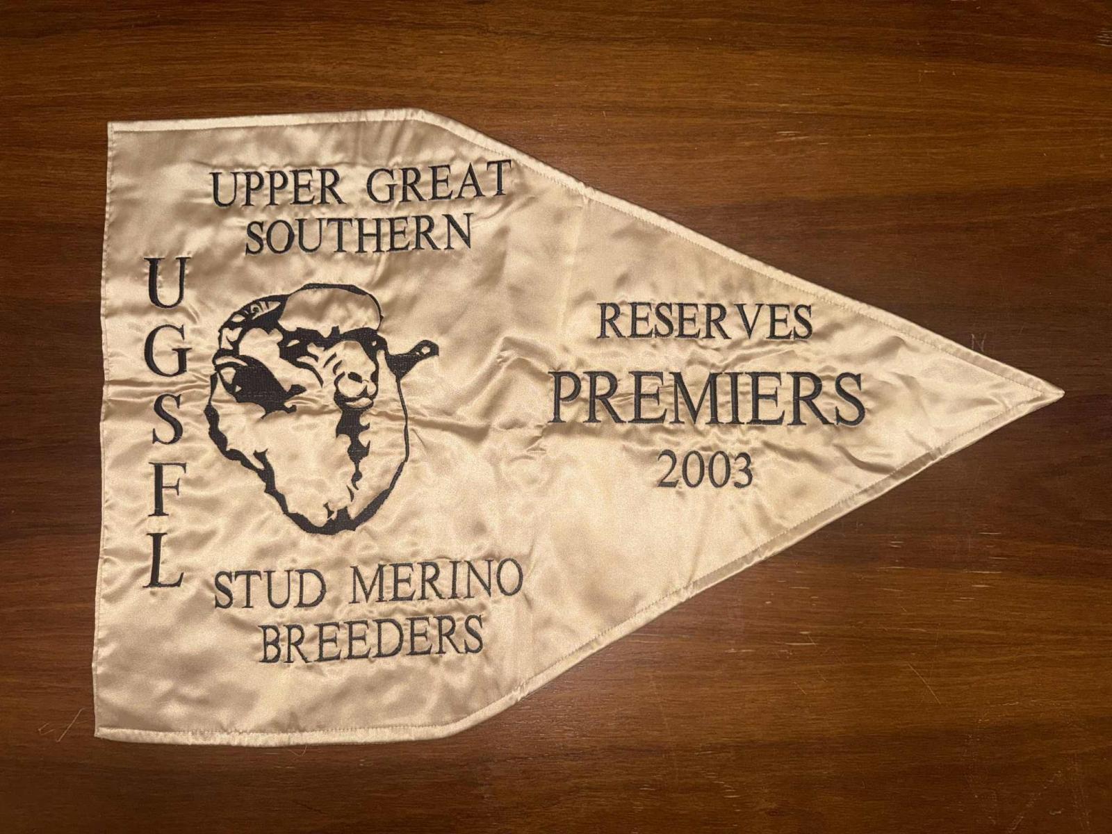 Satin West Arthur Football Club Premiership Flag 2003