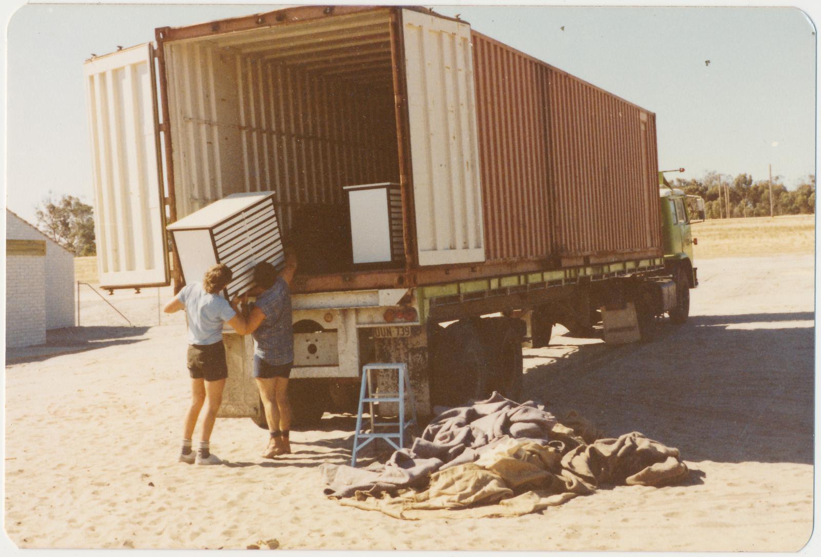 Unloading furniture for Braeside School
