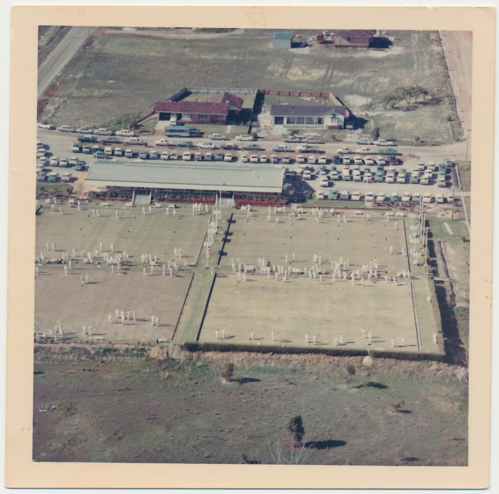Aerial view of Katanning Bowling Club Greens