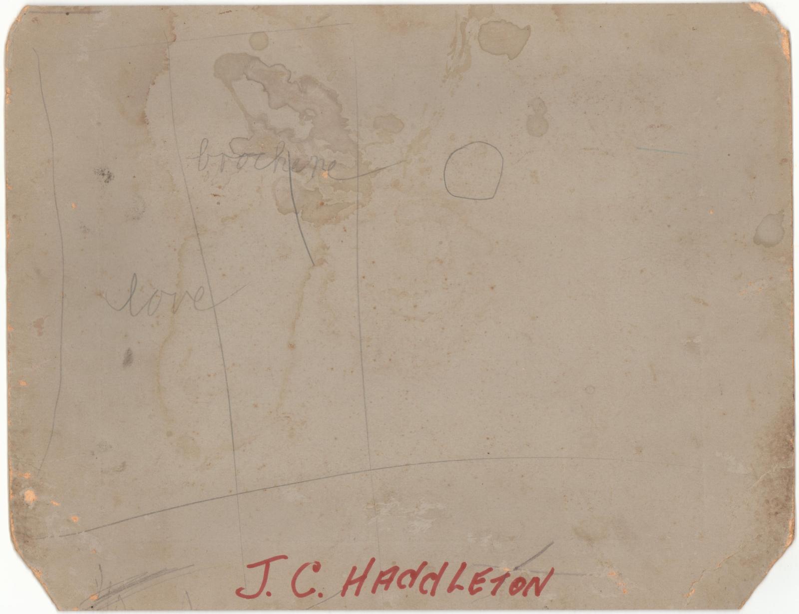 Back of photograph of Cricket Team