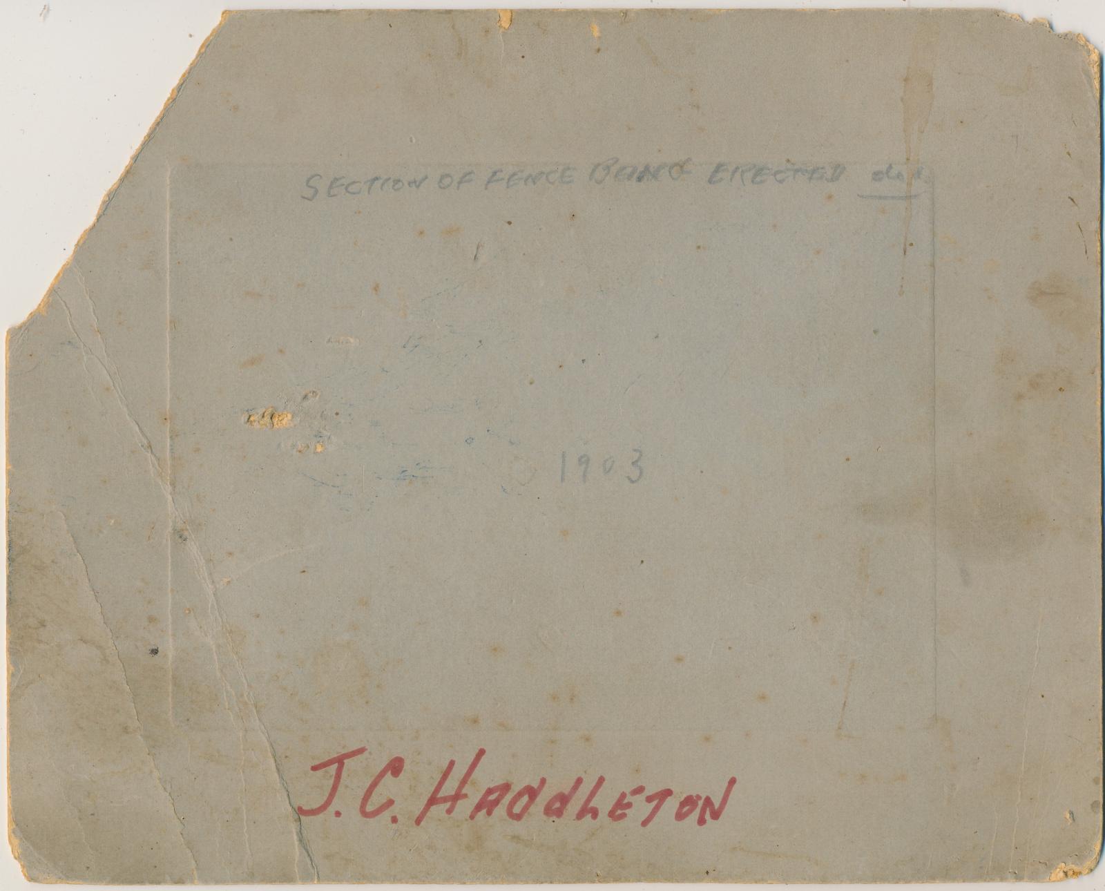 Back of photograph of Building a Fence