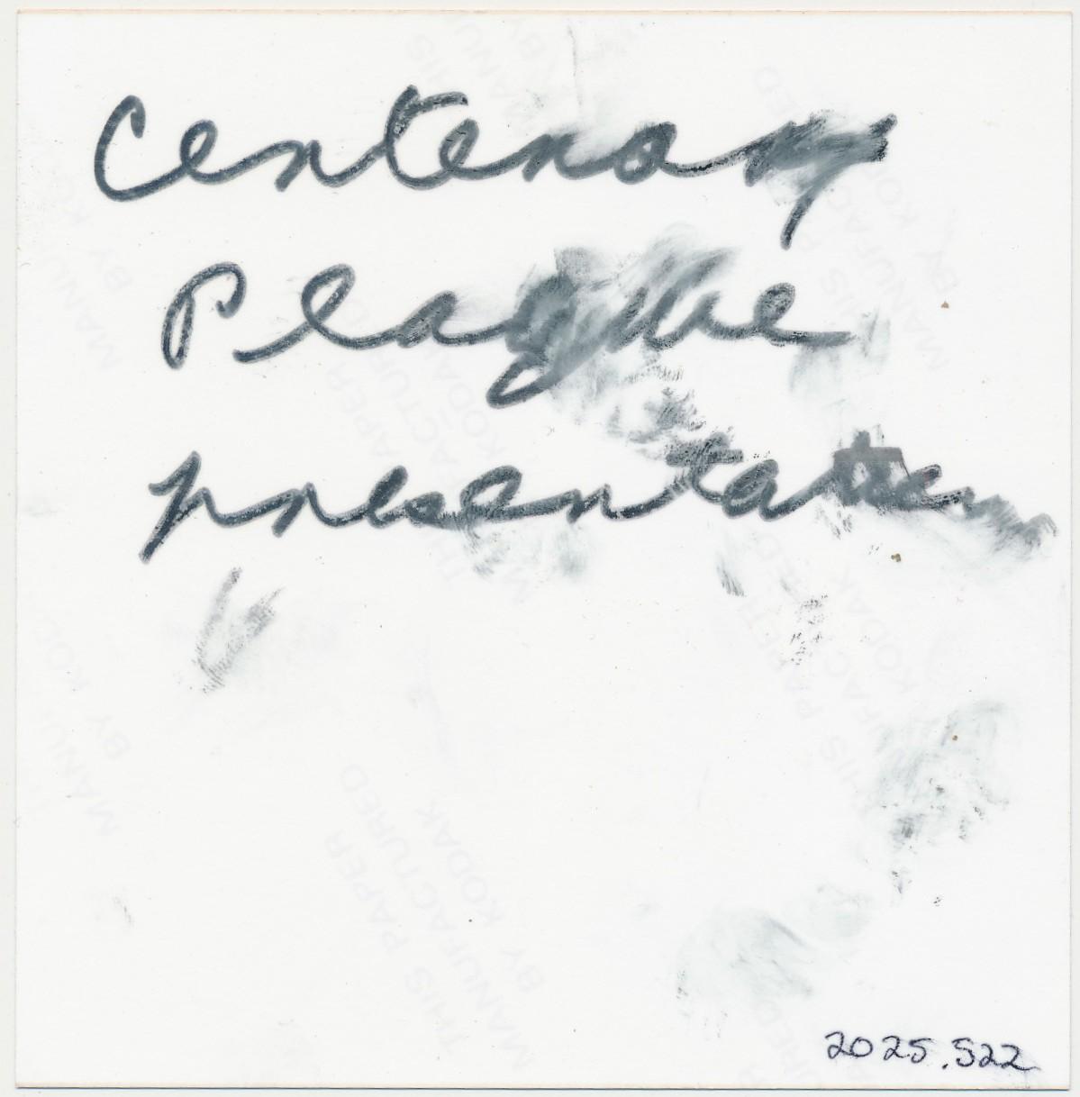 Back of photograph of Centenary Plaque Presentation