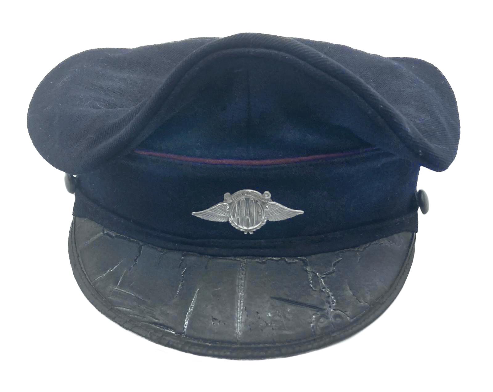 Australian Air League peaked cap with metal badge - front view