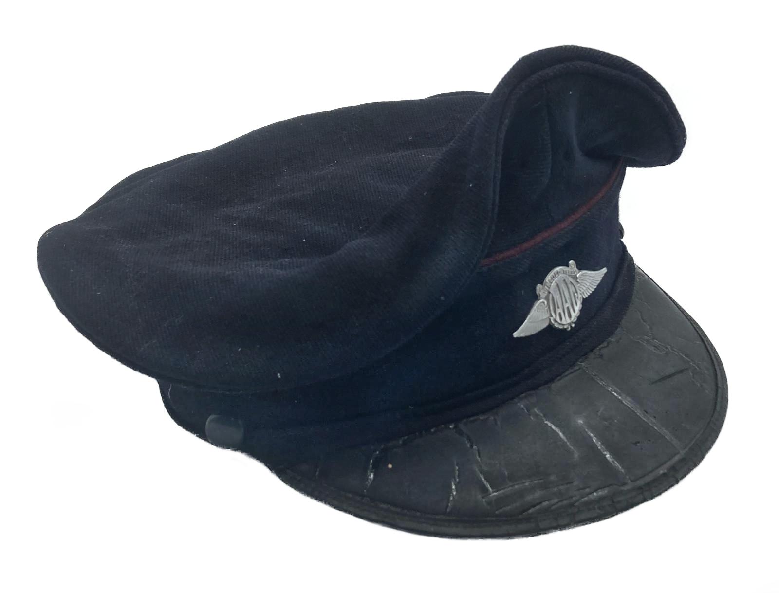 Australian Air League peaked cap with metal badge - side view