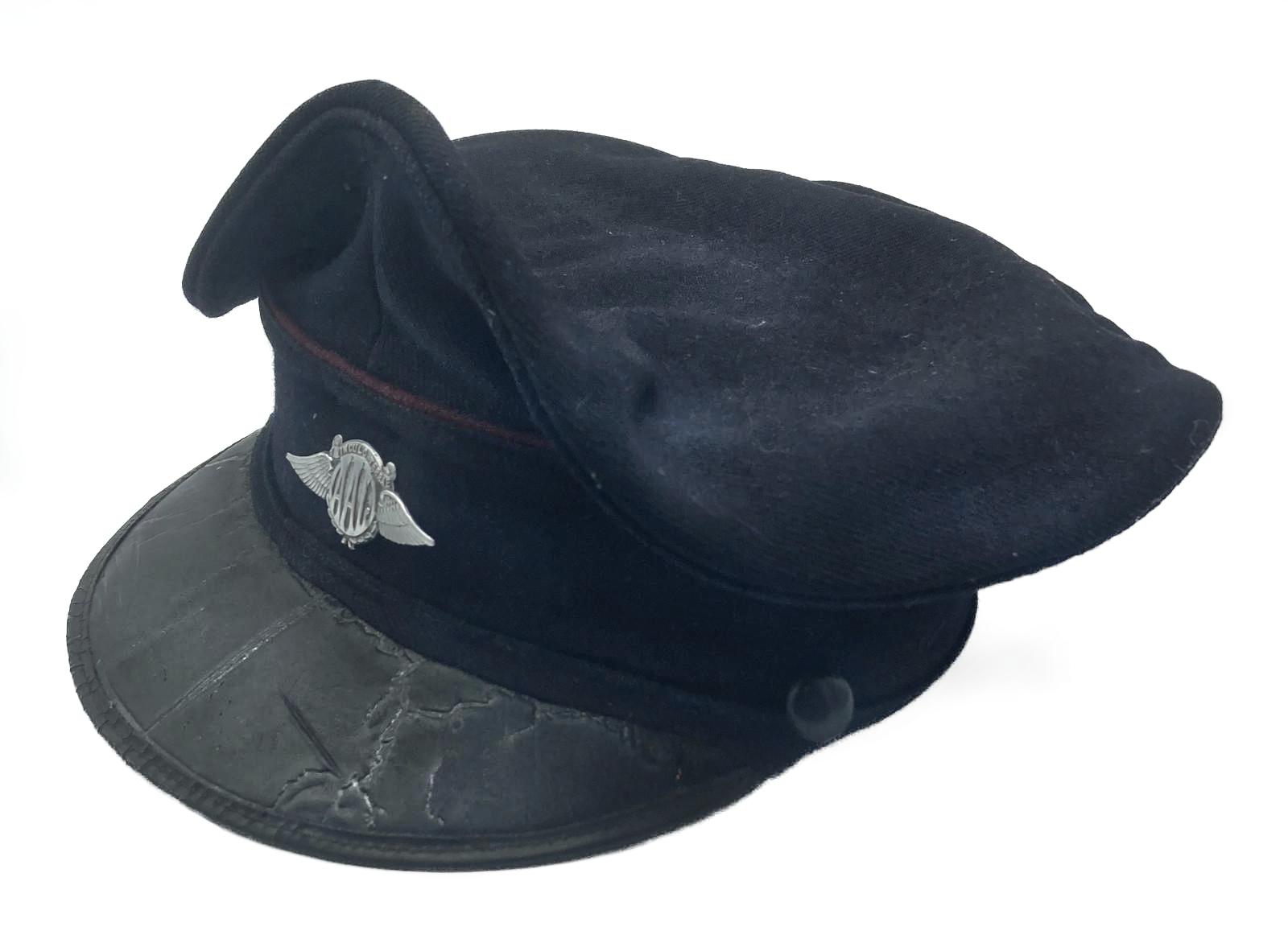 Australian Air League peaked cap with metal badge - other side view